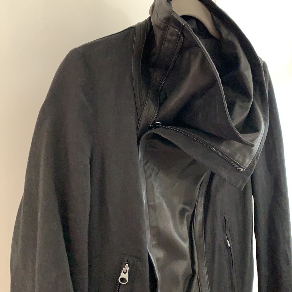 Vince. Linen and Leather moto jacket sz Large - Picture 7 of 8